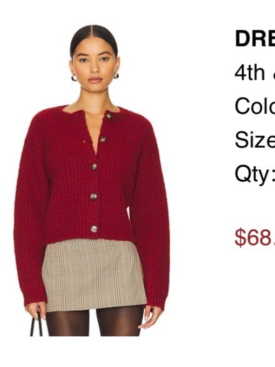 REVOLVE Sweaters - Fuzzy Soft deep Red revolve Button-Up Sweater Jacket